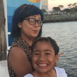 Mother and son visit the sea port of San Diego California