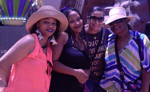 group of friends enjoy night life in Las Vegas Nevada