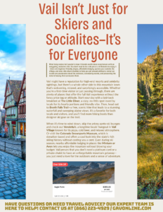 Vail Isn’t Just for Skiers and Socialites