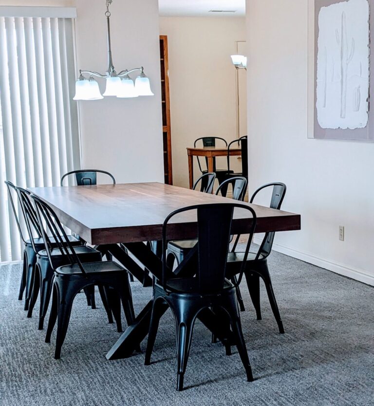 Dining room looking into breakfast nook