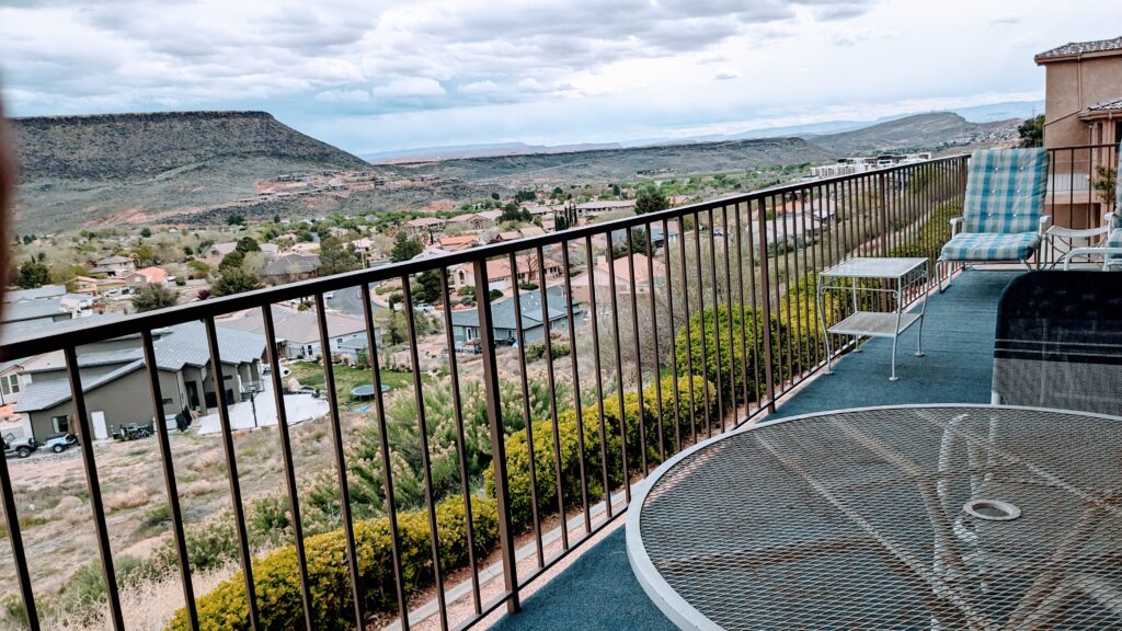 St George desert view from balcony